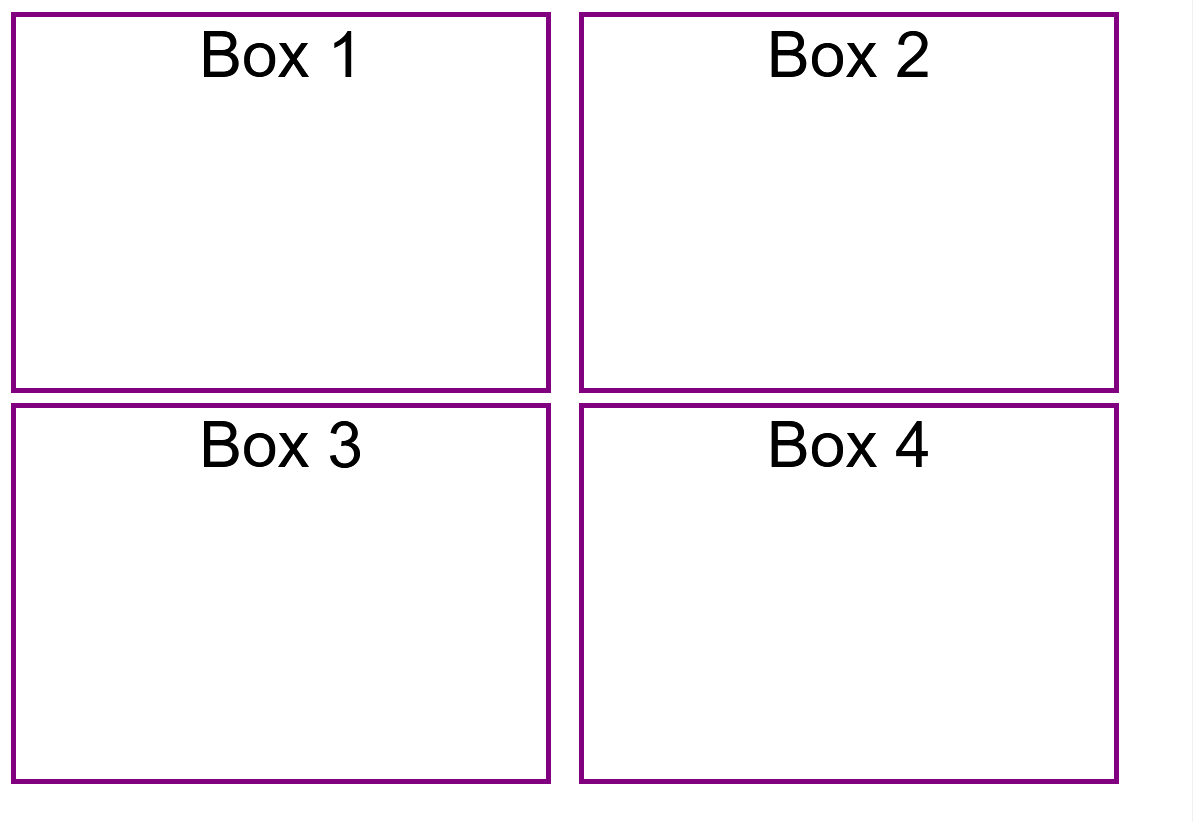 Screenshot of a webpage featuring boxes